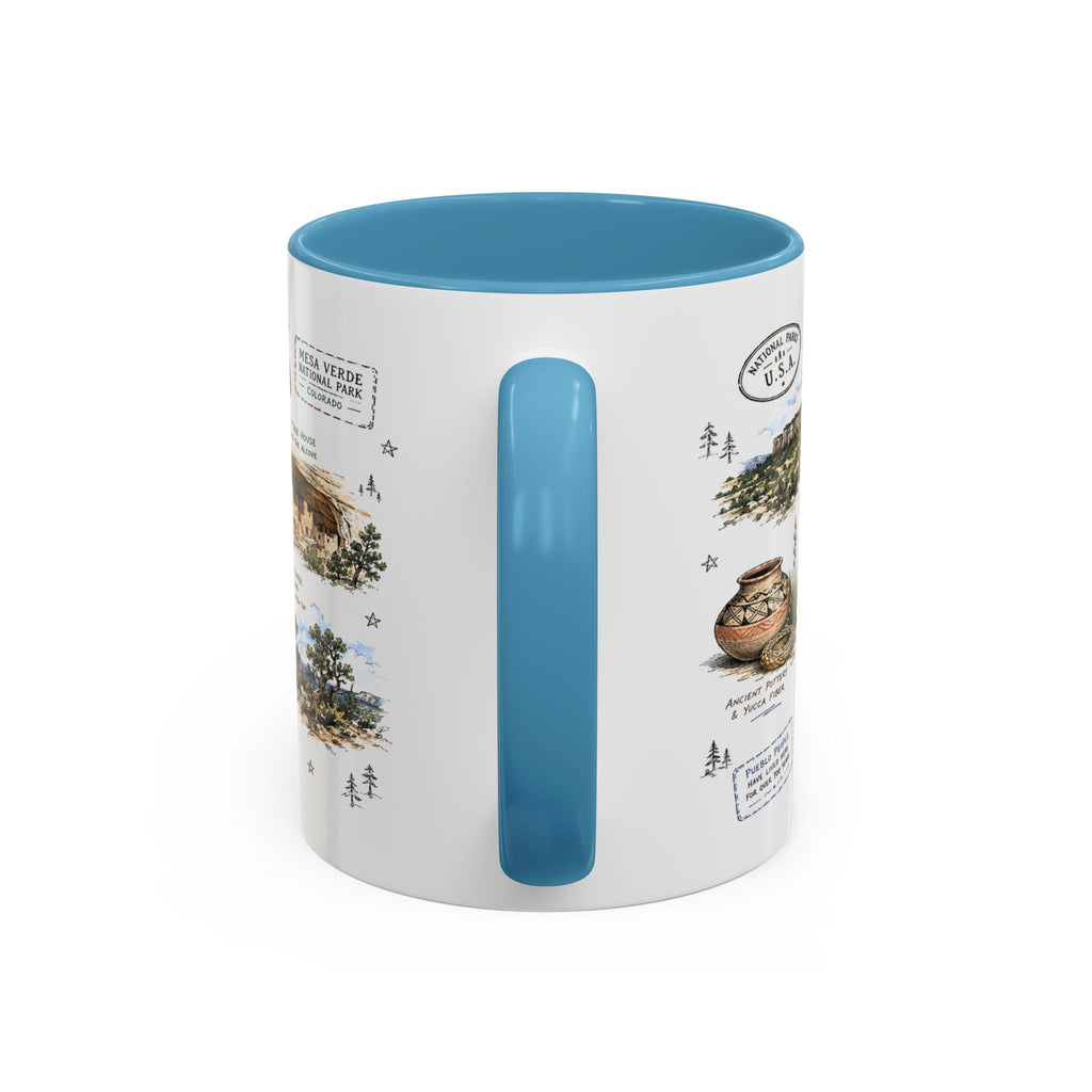 Mesa Verde National Park Coffee Mug | Colorado Ancient Cliff Dwellings Gift | Accent Color Ceramic 11oz 15oz