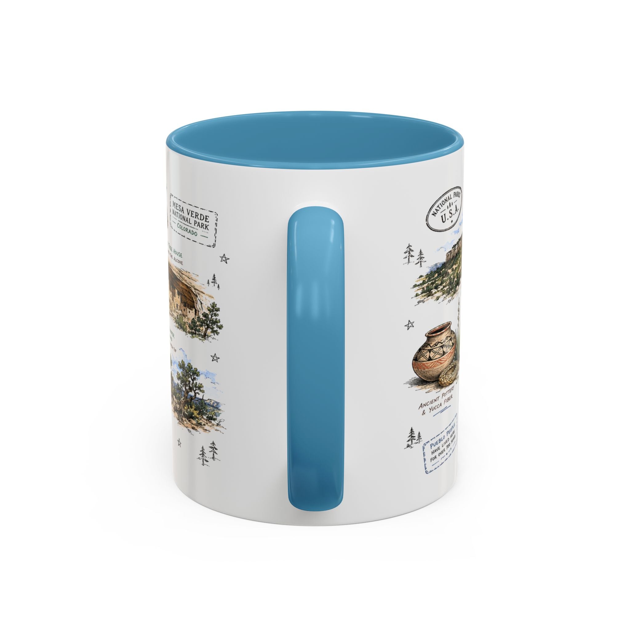 Mesa Verde National Park Coffee Mug | Colorado Ancient Cliff Dwellings Gift | Accent Color Ceramic 11oz 15oz