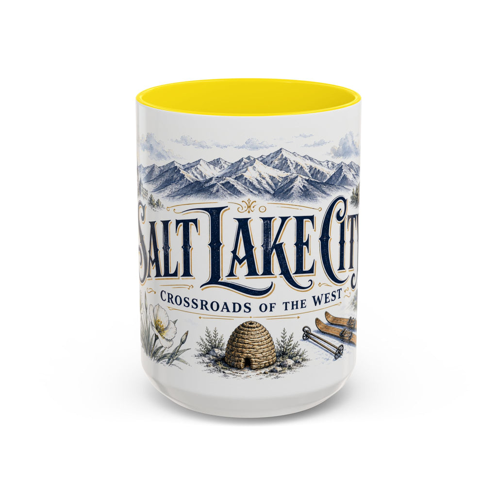 Salt Lake City Coffee Mug | United States Travel Souvenir | Vintage Illustrated City Gift | 11 oz 15 oz Accent Mug