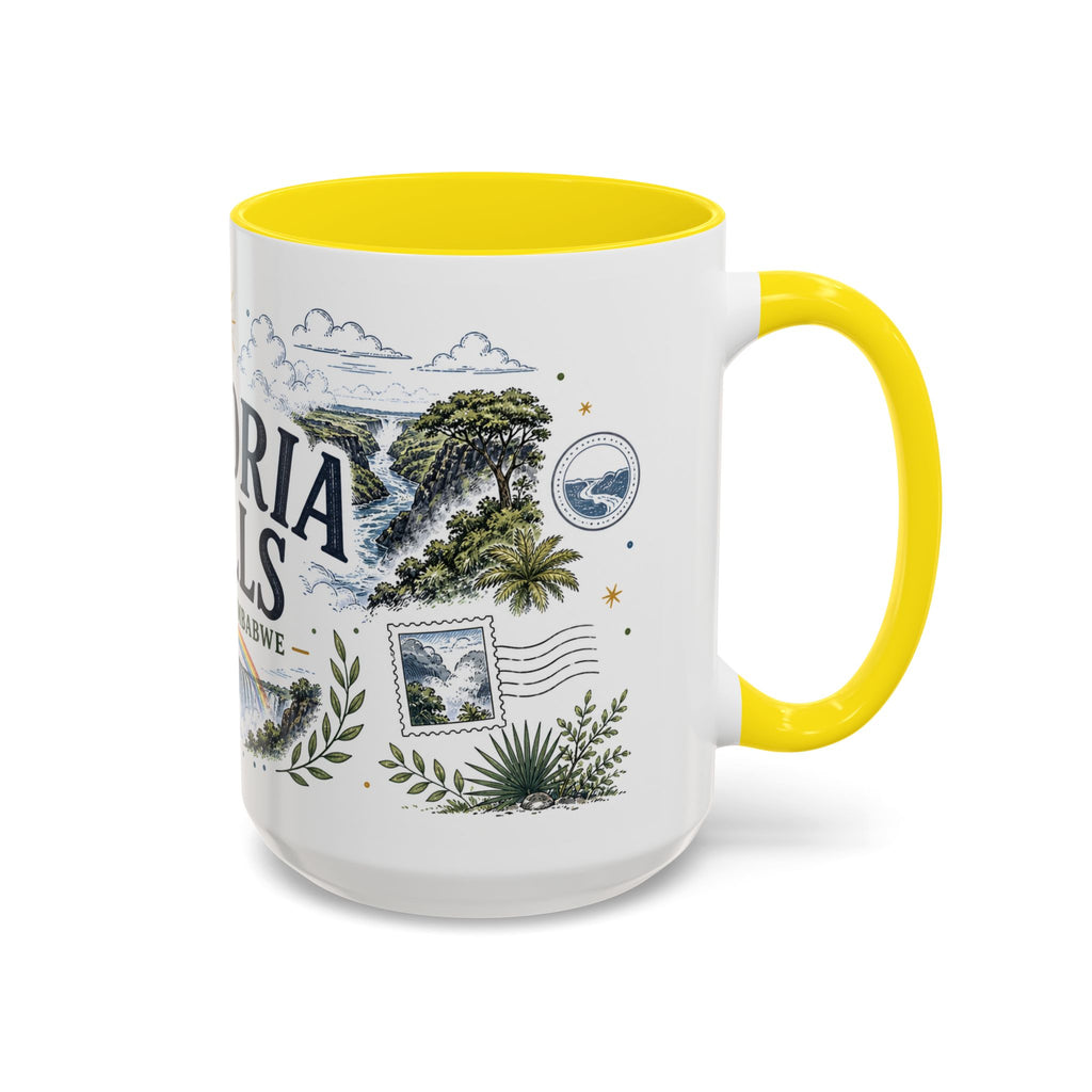 Victoria Falls Coffee Mug | Travel Destination Souvenir Gift | Accent Color Ceramic 11oz 15oz