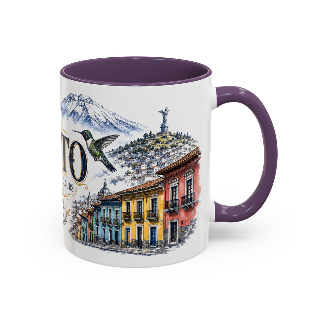 Quito Coffee Mug | Ecuador Travel Souvenir | Vintage Illustrated City Gift | 11 oz 15 oz Accent Mug