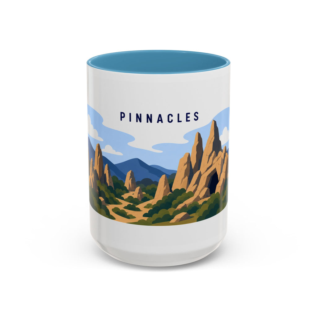 Pinnacles National Park Coffee Mug | Solid Color Block Park Souvenir | 11oz 15oz Accent Mug