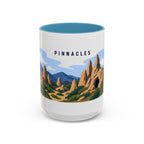 Pinnacles National Park Coffee Mug | Solid Color Block Park Souvenir | 11oz 15oz Accent Mug