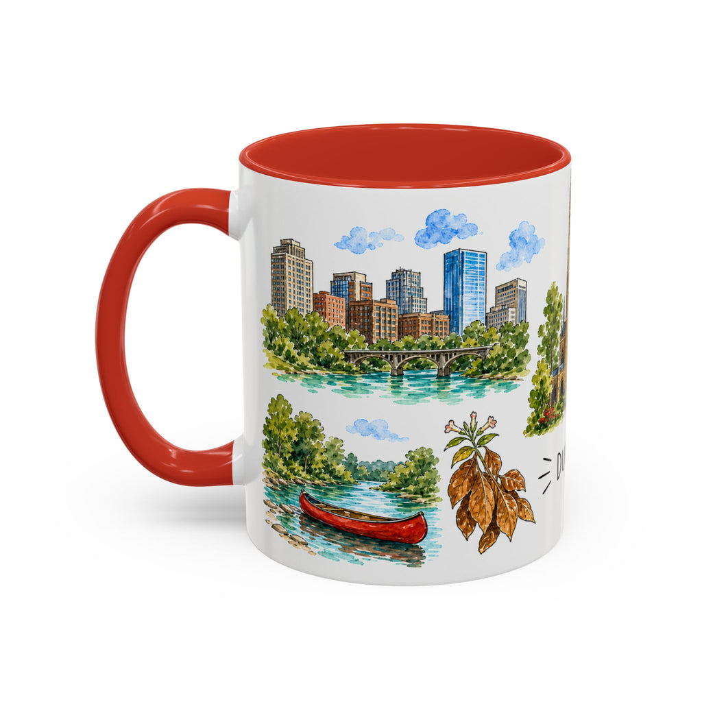 Durham Illustrated Travel Mug | City Souvenir Accent Coffee Mug | 11oz 15oz Ceramic Cup