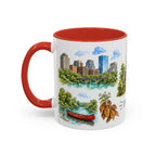 Durham Illustrated Travel Mug | City Souvenir Accent Coffee Mug | 11oz 15oz Ceramic Cup