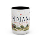Indiana State Mug | Moving Away, Long Distance Friendship Gift | Botanical Map Accent Cup