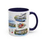 Geneva Illustrated Travel Mug | City Souvenir Accent Coffee Mug | 11oz 15oz Ceramic Cup