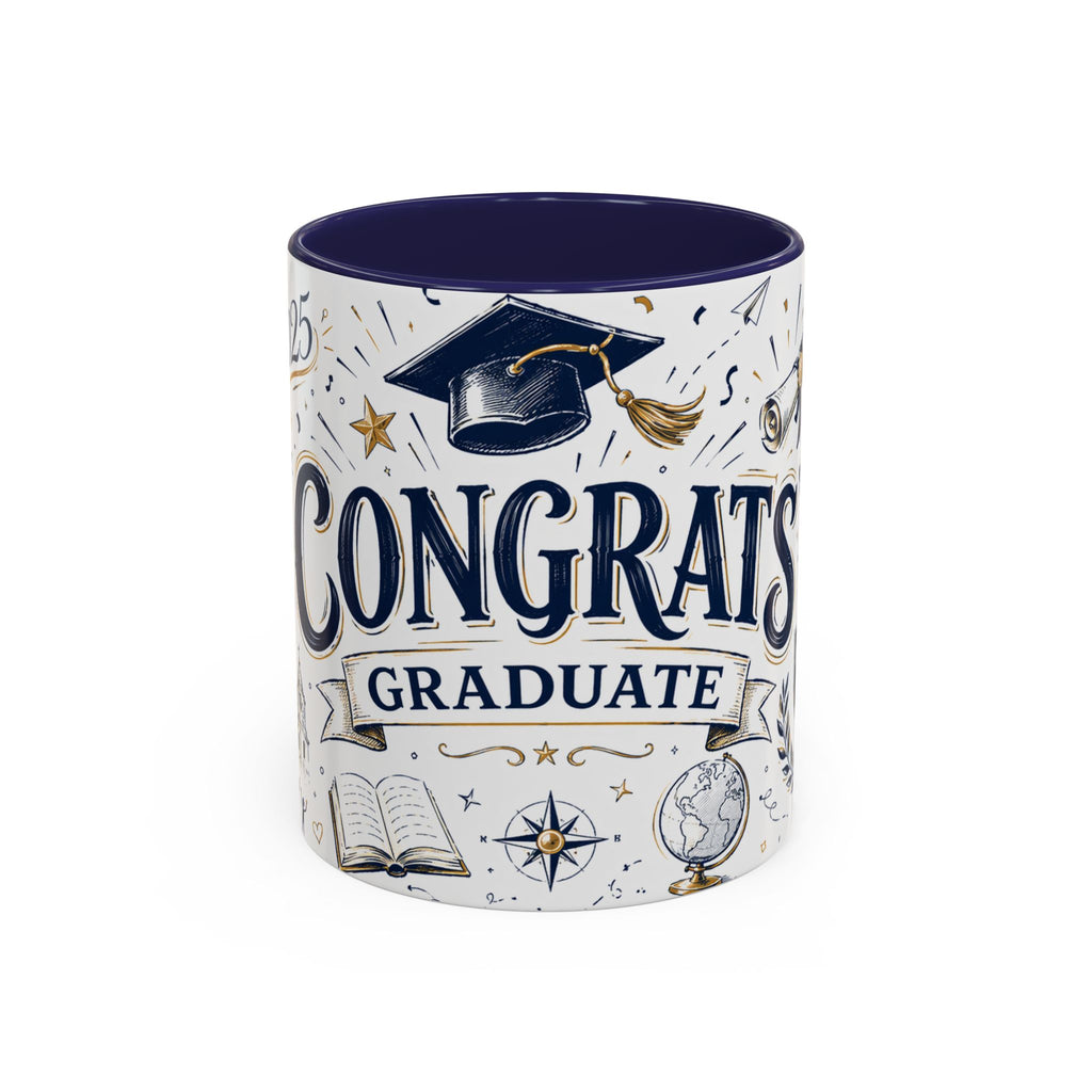 Congrats Graduate Coffee Mug | Class of 2026 Graduation Gift | Accent Color Ceramic 11oz 15oz
