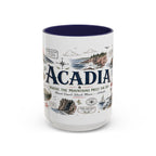 Acadia Coffee Mug | National Park Hiking Coastal Gift | Accent Color Ceramic 11oz 15oz