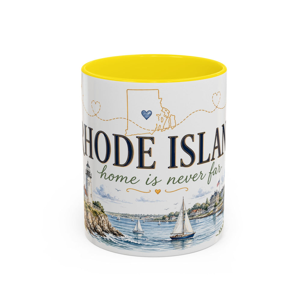 Rhode Island State Map Mug | Botanical Seaside Accent Cup (11oz or 15oz)