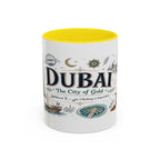 Dubai Coffee Mug | UAE Souvenir Travel Gift | Accent Color Ceramic 11oz 15oz