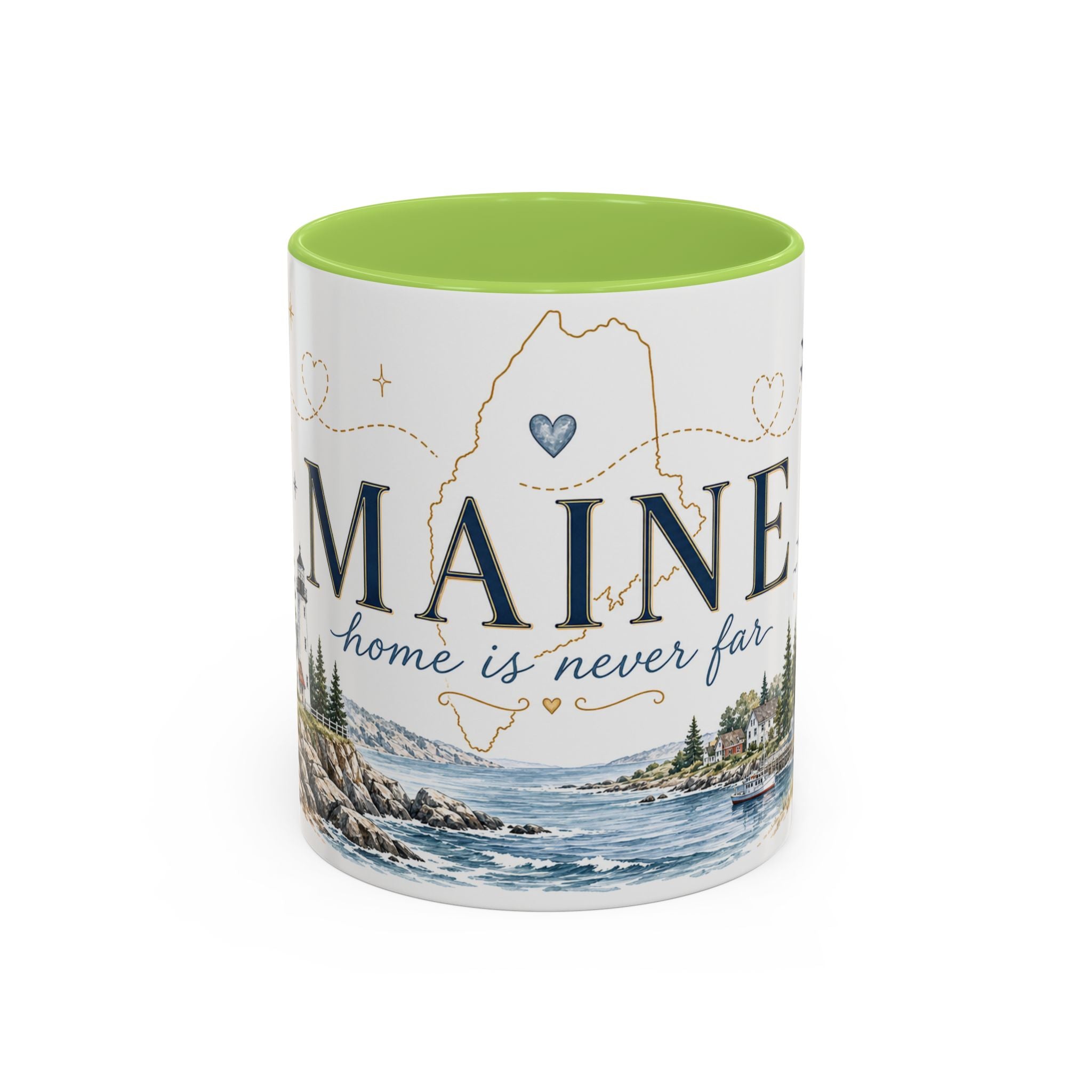 Maine State Mug | Moving Away, Long Distance Friendship Gift | 11oz 15oz Accent Mug