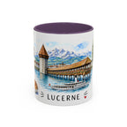 Lucerne Illustrated Travel Mug | City Souvenir Accent Coffee Mug | 11oz 15oz Ceramic Cup