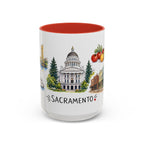 Sacramento Illustrated Travel Mug | City Souvenir Accent Coffee Mug | 11oz 15oz Ceramic Cup