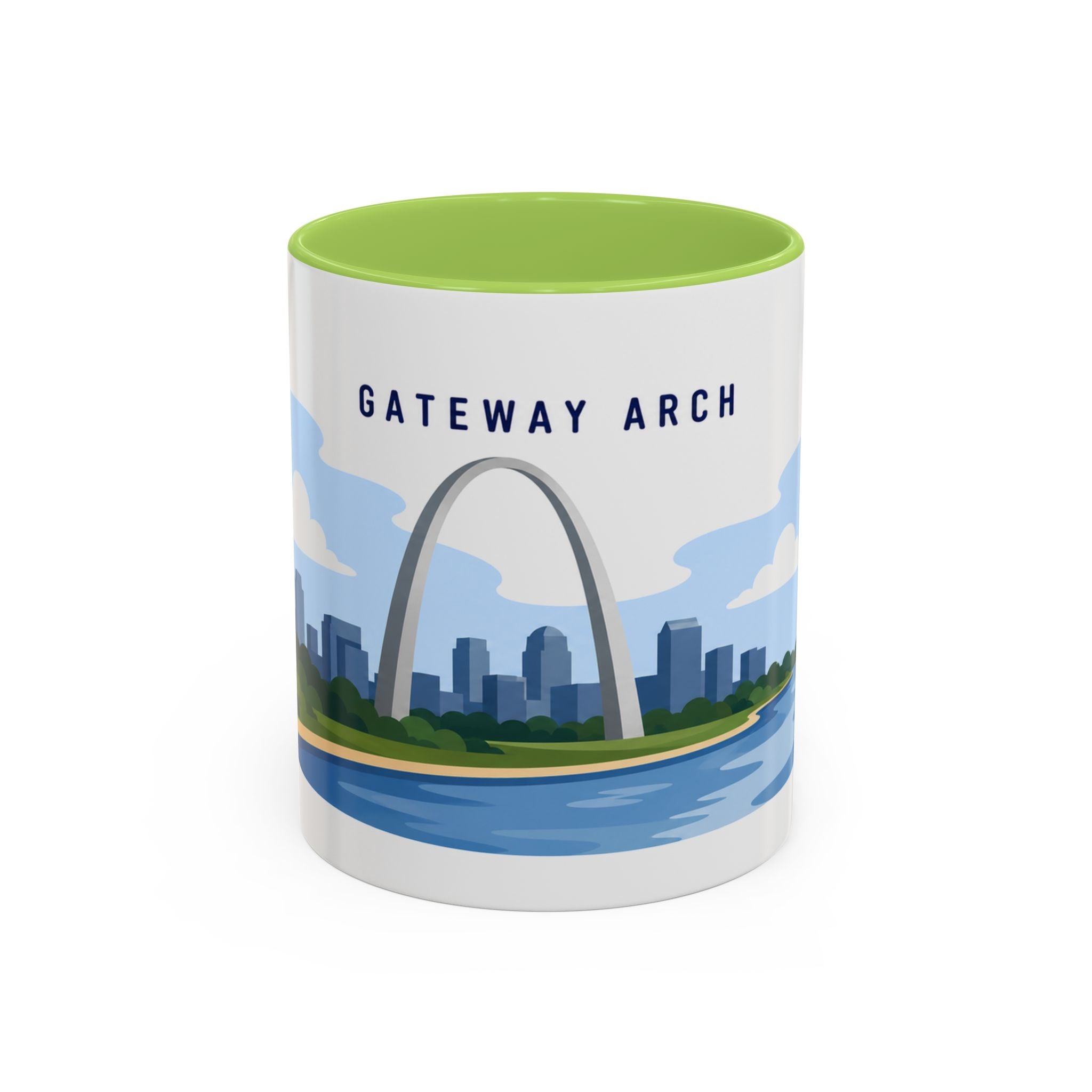 Gateway Arch National Park Coffee Mug | Solid Color Block Park Souvenir | 11oz 15oz Accent Mug