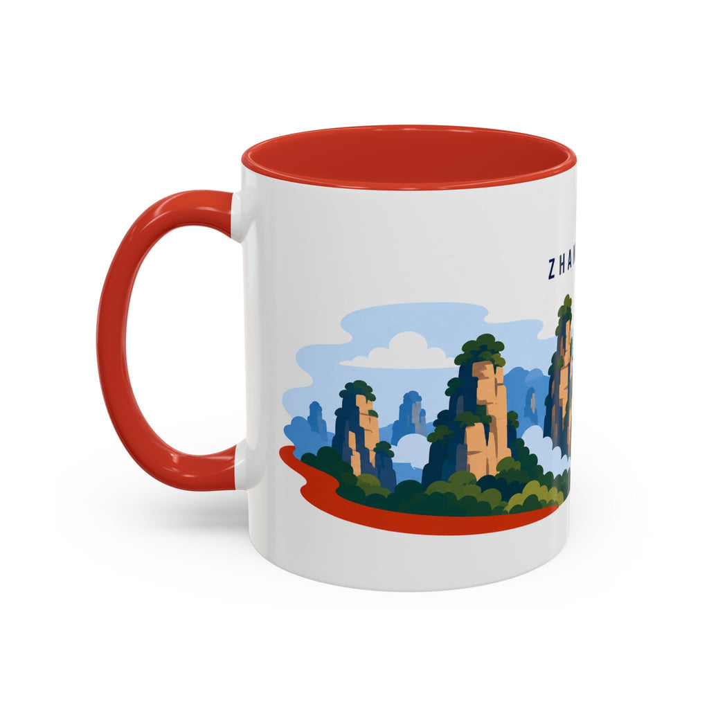 Zhangjiajie Coffee Mug | Travel Destination Souvenir Gift | Accent Color Ceramic 11oz 15oz