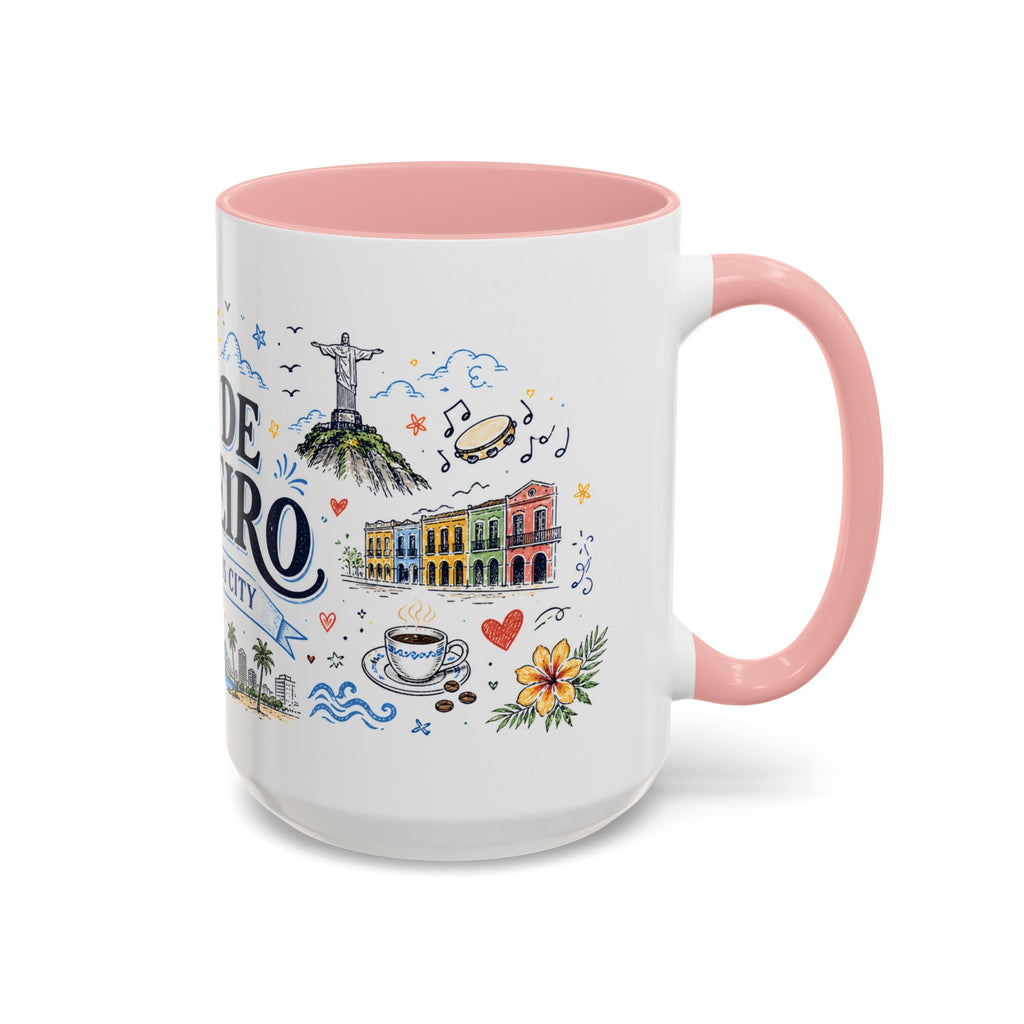 Rio de Janeiro Coffee Mug | Brazil Souvenir Travel Gift | Accent Color Ceramic 11oz 15oz