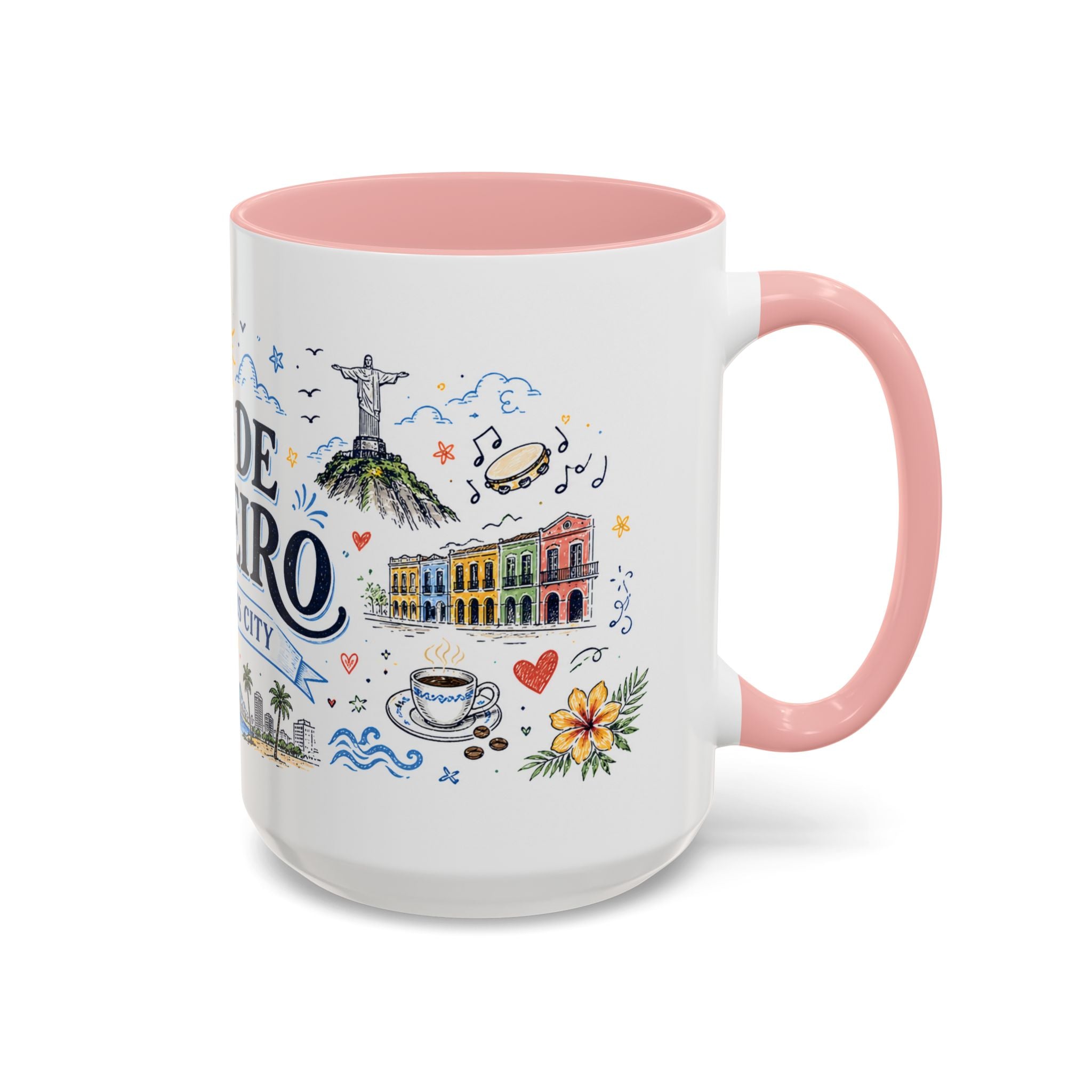 Rio de Janeiro Coffee Mug | Brazil Souvenir Travel Gift | Accent Color Ceramic 11oz 15oz