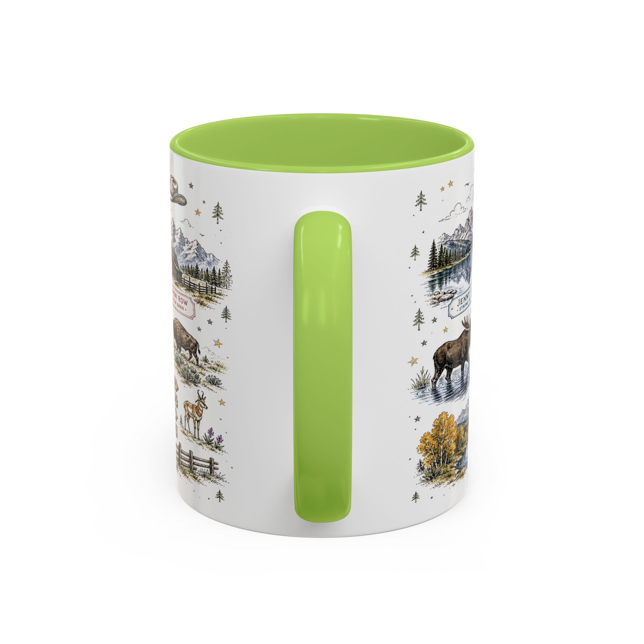 Grand Teton Coffee Mug | National Park Hiking Wyoming Gift | Accent Color Ceramic 11oz 15oz