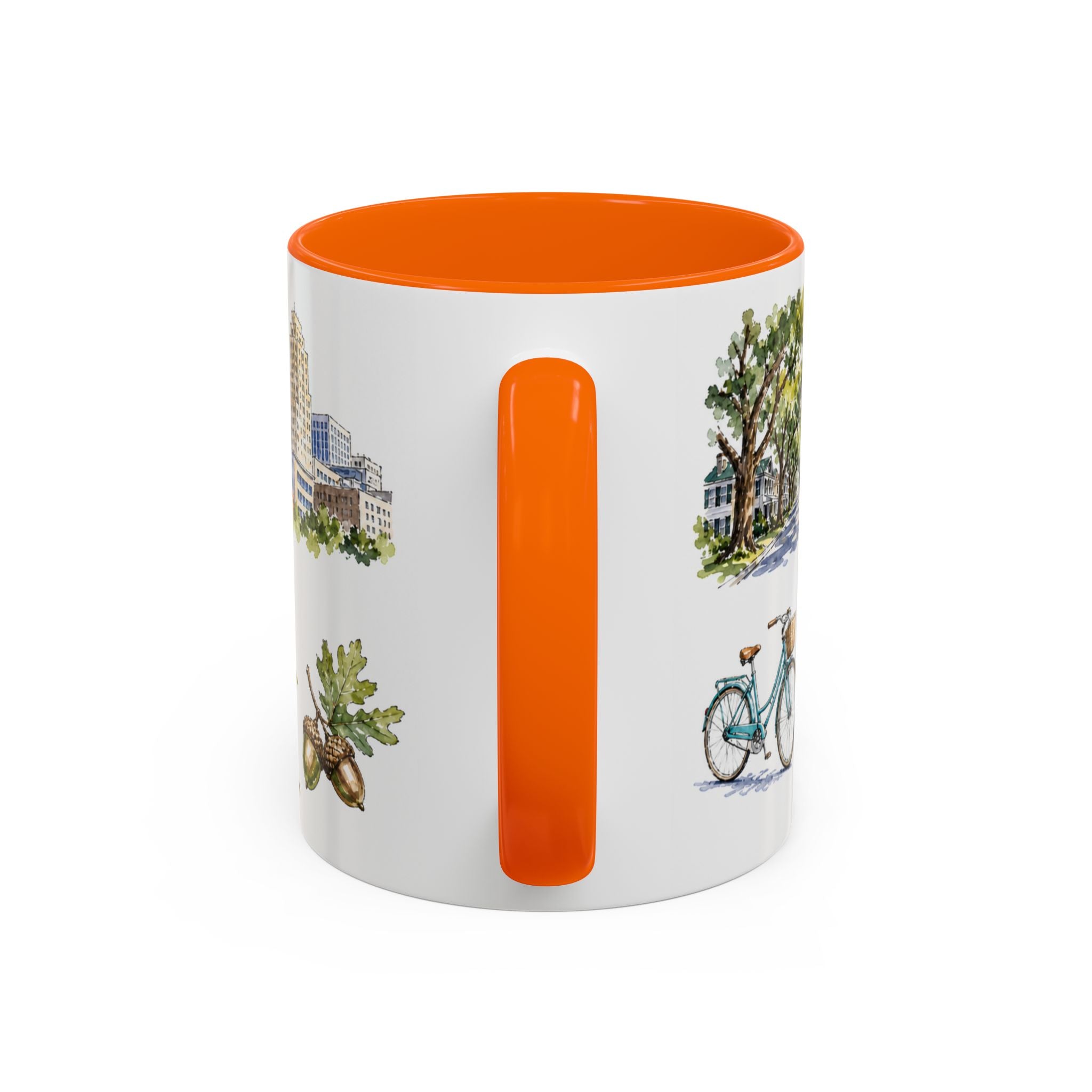 Raleigh Illustrated Travel Mug | City Souvenir Accent Coffee Mug | 11oz 15oz Ceramic Cup