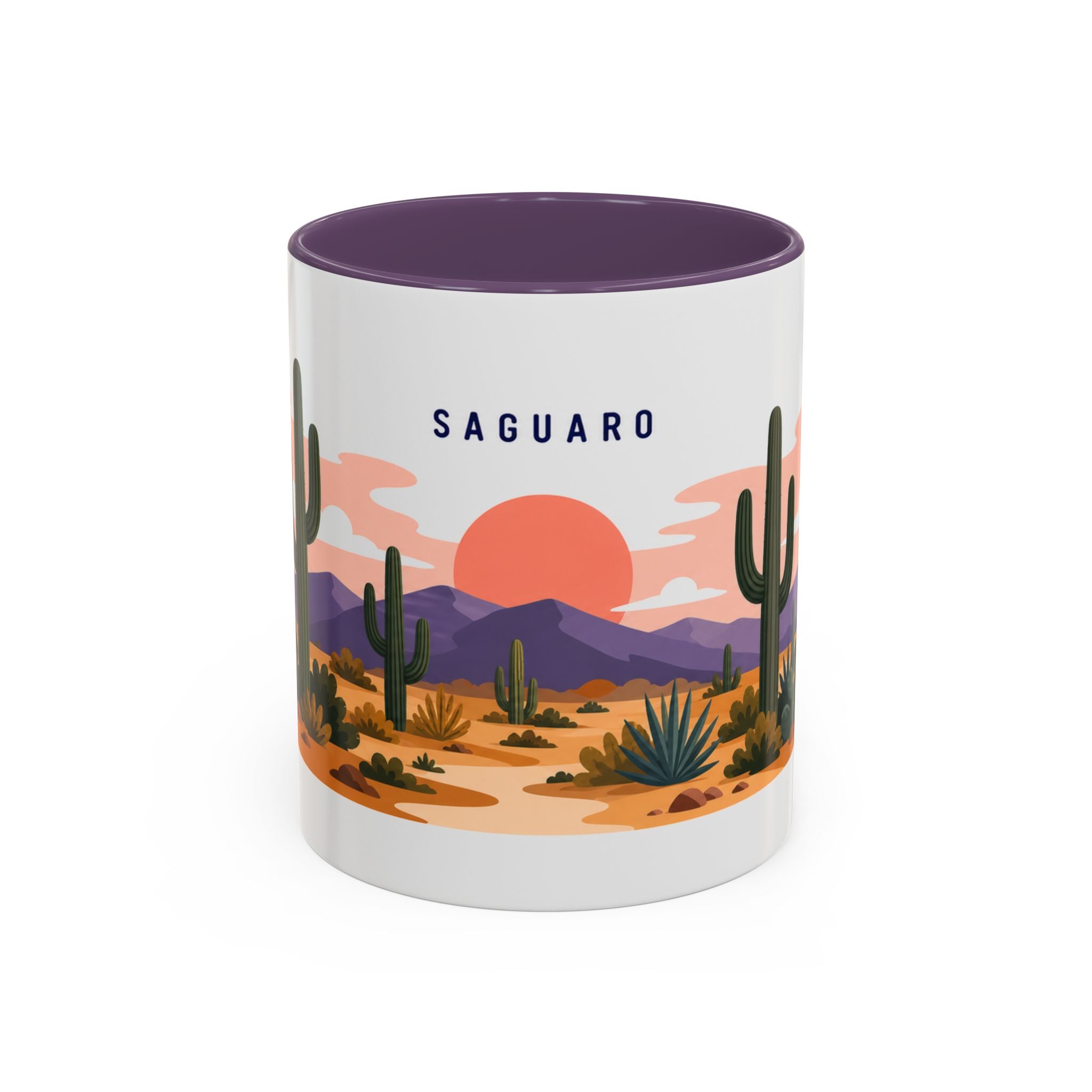 Saguaro National Park Coffee Mug | Solid Color Block Park Souvenir | 11oz 15oz Accent Mug