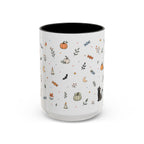 Halloween Party Mug | Ghost Black Cat Candy Watercolor Gift | Accent Cup 11oz 15oz