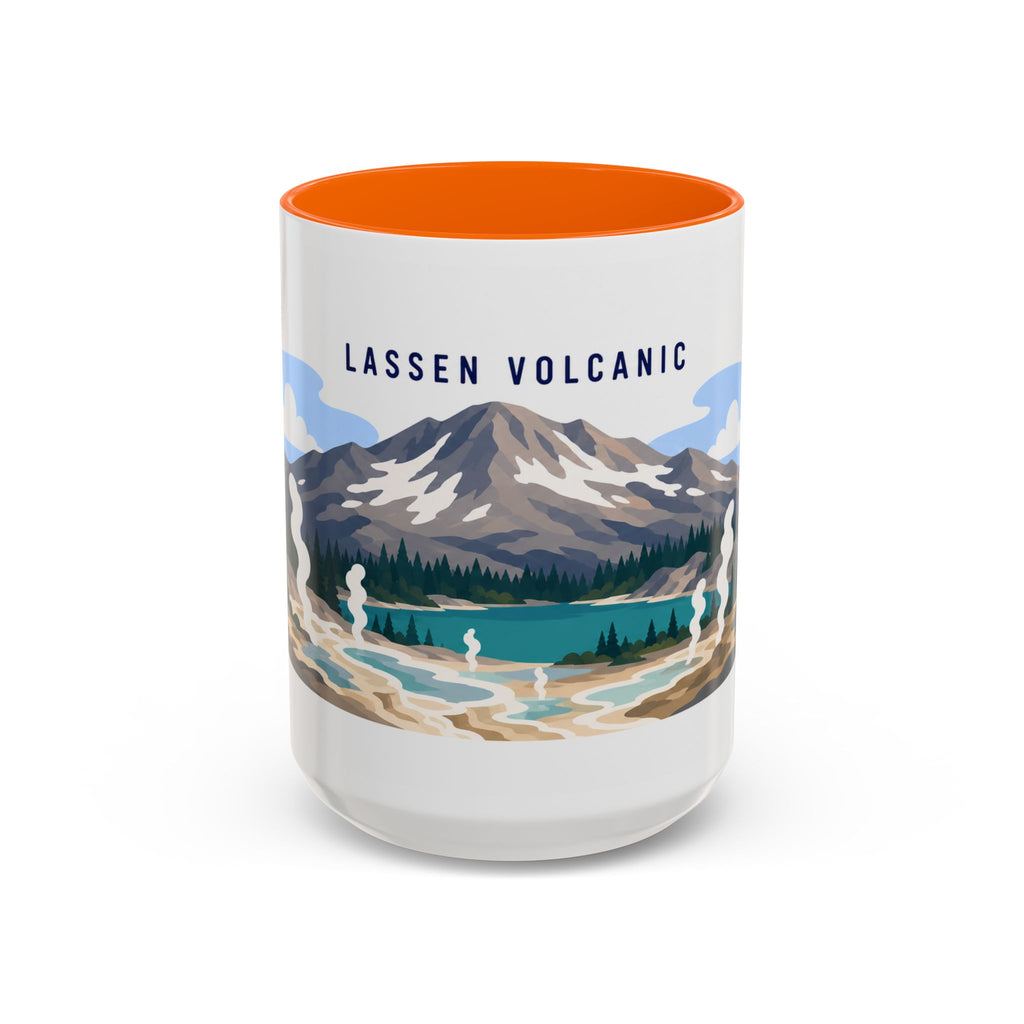 Lassen Volcanic National Park Coffee Mug | Solid Color Block Park Souvenir | 11oz 15oz Accent Mug