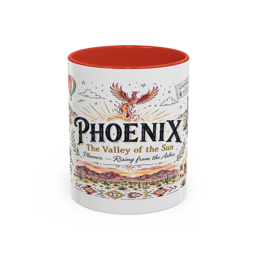 Phoenix Coffee Mug | Arizona Souvenir City Gift | Accent Color Ceramic 11oz 15oz