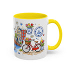 Amsterdam Travel Mug | European City Souvenir Accent Coffee Mug | 11oz 15oz Ceramic Cup