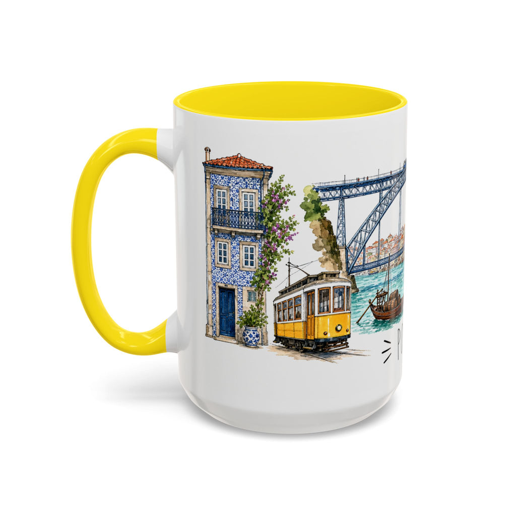 Porto Illustrated Travel Mug | City Souvenir Accent Coffee Mug | 11oz 15oz Ceramic Cup