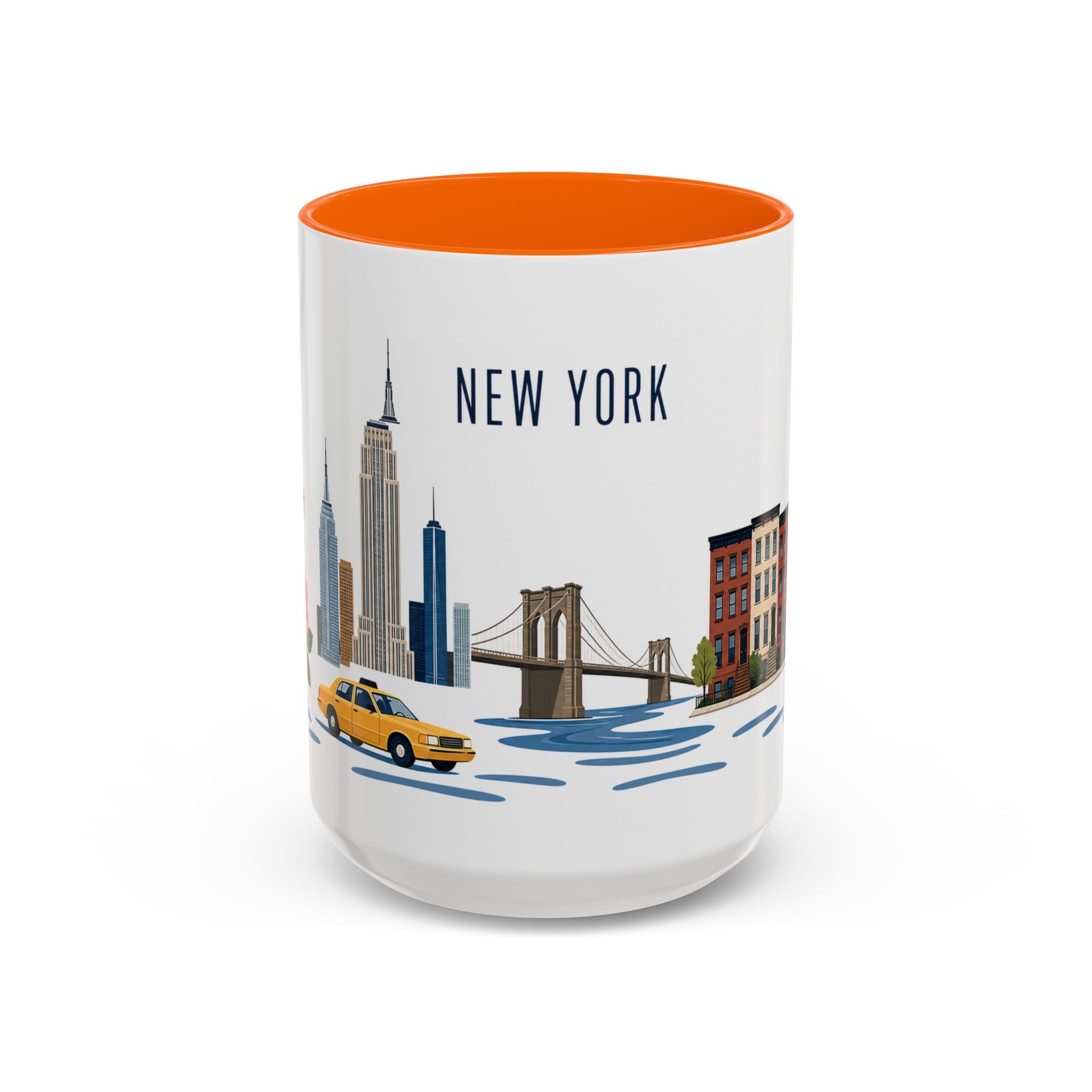 New York Coffee Mug | United States Travel Souvenir | Porcelain Decal City Gift | 11oz 15oz Accent Mug
