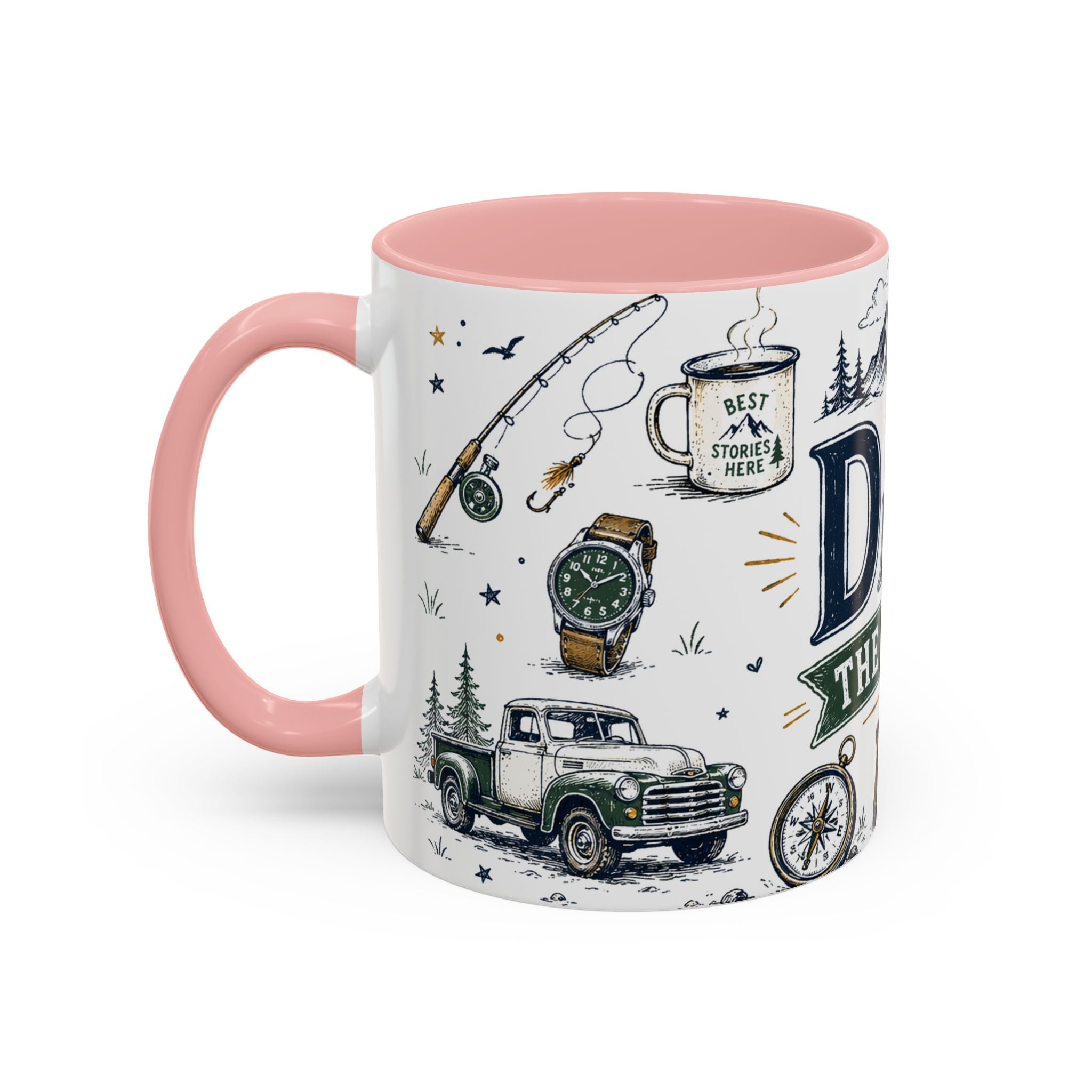 Dad The Legend Coffee Mug | Father's Day Gift for Dad | Accent Color Ceramic 11oz 15oz