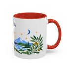 Libra Zodiac Coffee Mug | Scales and Rose Design | Astrology Birthday Gift | 11 oz 15 oz Ceramic Accent Mug