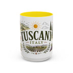 Tuscany Coffee Mug | Travel Destination Souvenir Gift | Accent Color Ceramic 11oz 15oz
