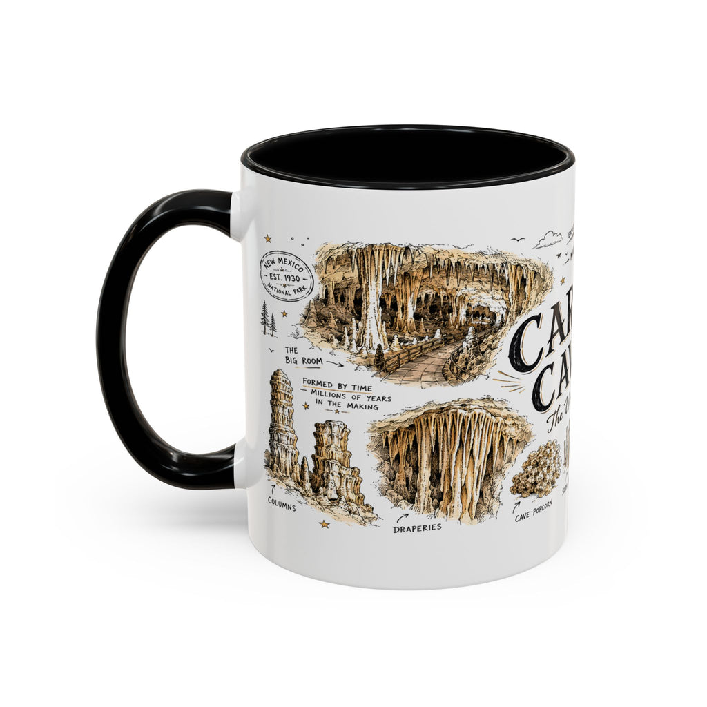 Carlsbad Caverns National Park Coffee Mug | New Mexico Cave Exploration Bat Gift | Accent Color Ceramic 11oz 15oz