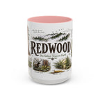 Redwood National Park Coffee Mug | California Coastal Forest Hiking Gift | Accent Color Ceramic 11oz 15oz