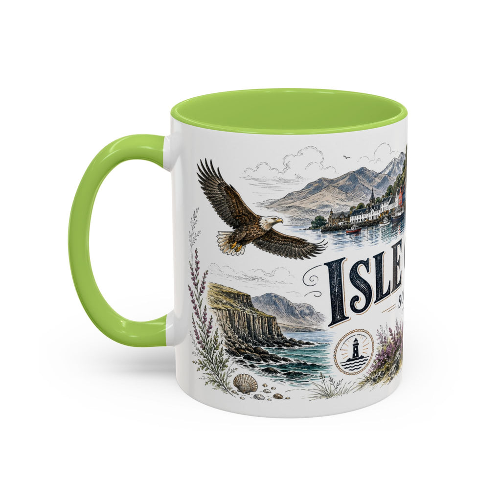 Isle of Mull Mug, Scotland Travel Souvenir, Bucket List Gift, Accent Ceramic Coffee Mug 11oz 15oz