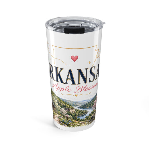 Arkansas State Flower 20oz Tumbler | Apple Blossom Botanical State Flower Gift | Insulated Stainless Steel Travel Cup