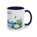 Aquarius Zodiac Coffee Mug | Water Bearer Design | Astrology Birthday Gift | 11 oz 15 oz Ceramic Accent Mug
