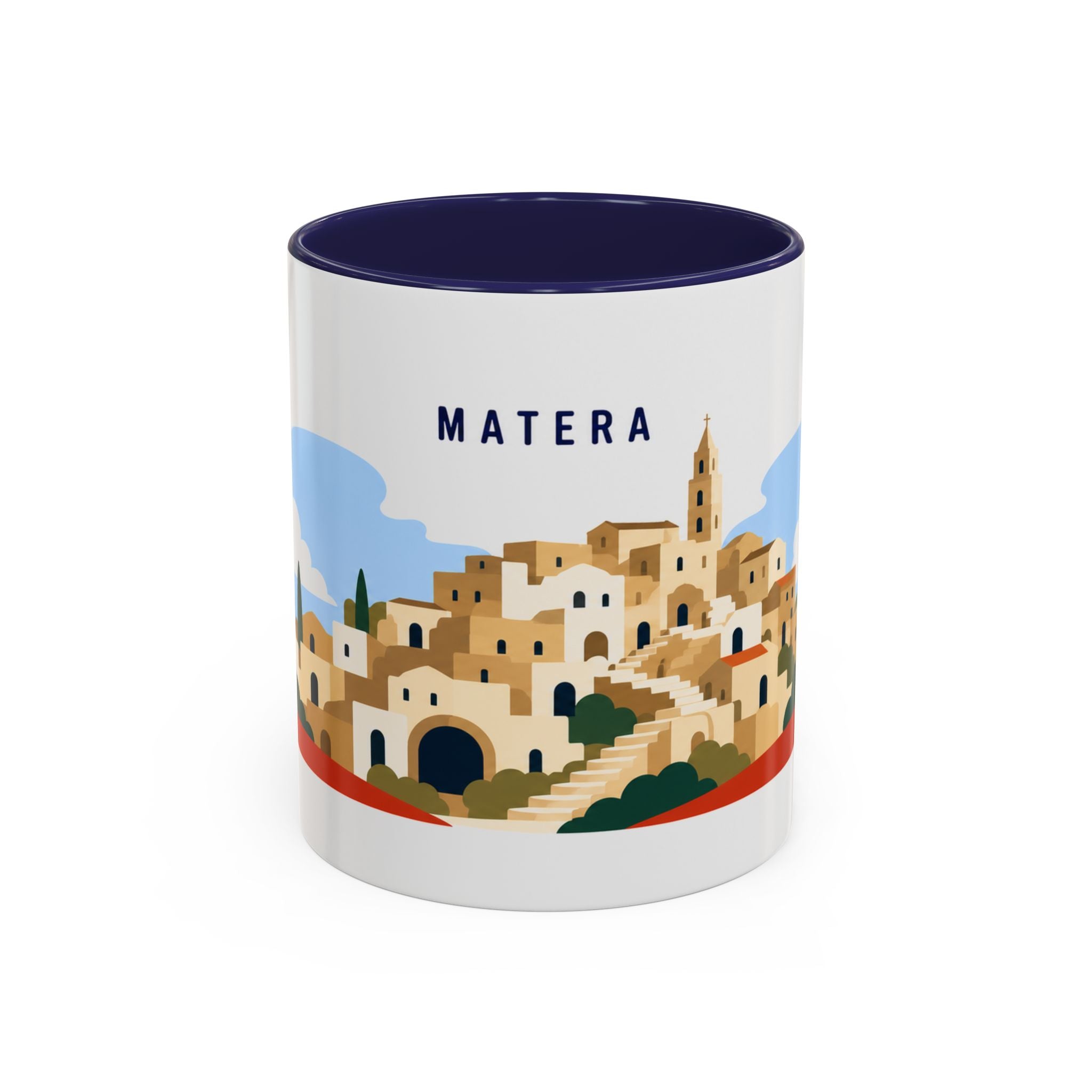 Matera Coffee Mug | Travel Destination Souvenir Gift | Accent Color Ceramic 11oz 15oz