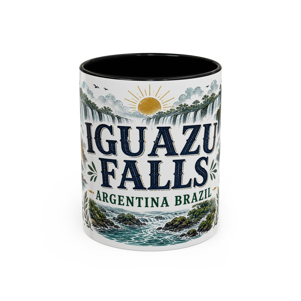 Iguazu Falls Coffee Mug | Travel Destination Souvenir Gift | Accent Color Ceramic 11oz 15oz