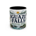 Iguazu Falls Coffee Mug | Travel Destination Souvenir Gift | Accent Color Ceramic 11oz 15oz
