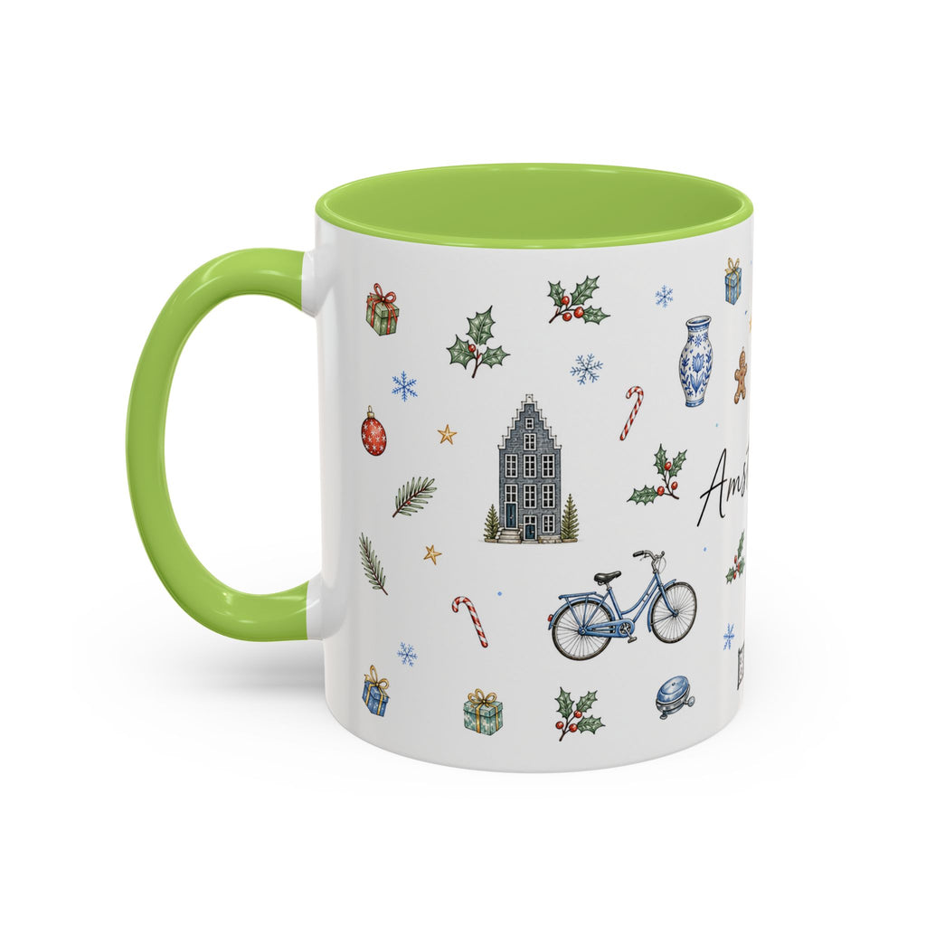Amsterdam Christmas Watercolor Mug | Festive City Souvenir Coffee Cup