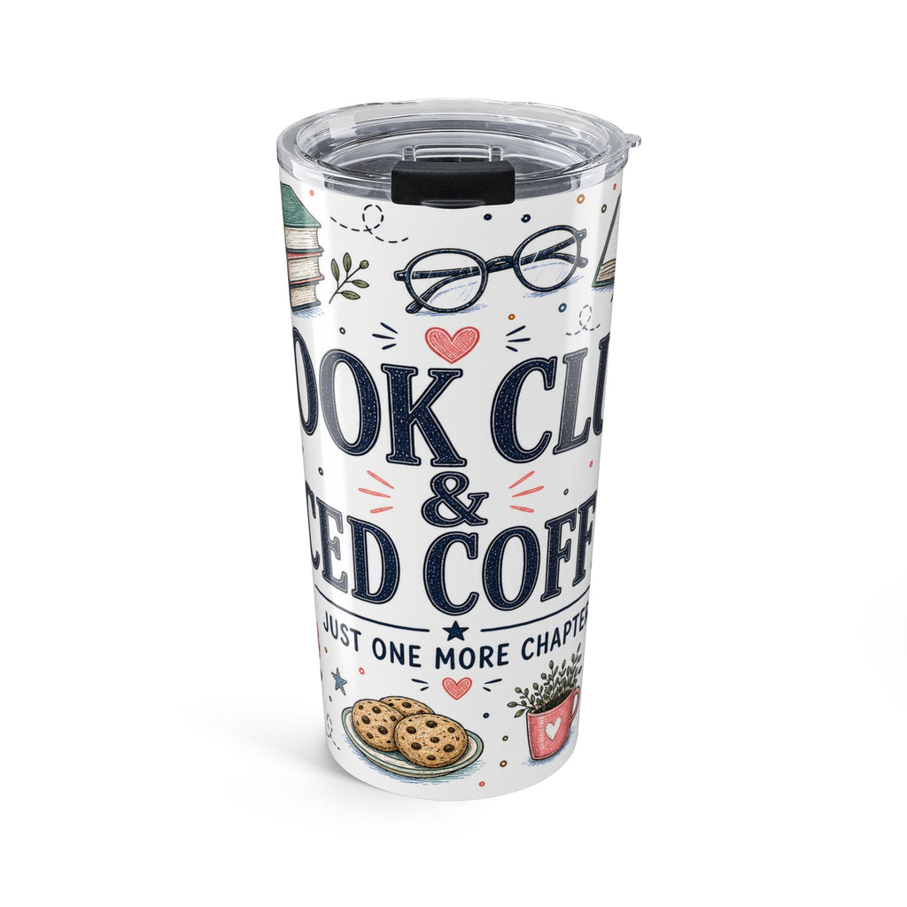 Book Club and Iced Coffee 20oz Tumbler | Book Lover Gift | Insulated Stainless Steel Travel Cup