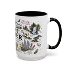 Mount Rainier Coffee Mug | National Park Hiking Washington Gift | Accent Color Ceramic 11oz 15oz