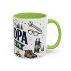 Grandpa The Legend Coffee Mug | Gift From Grandkids | Accent Color Ceramic 11oz 15oz