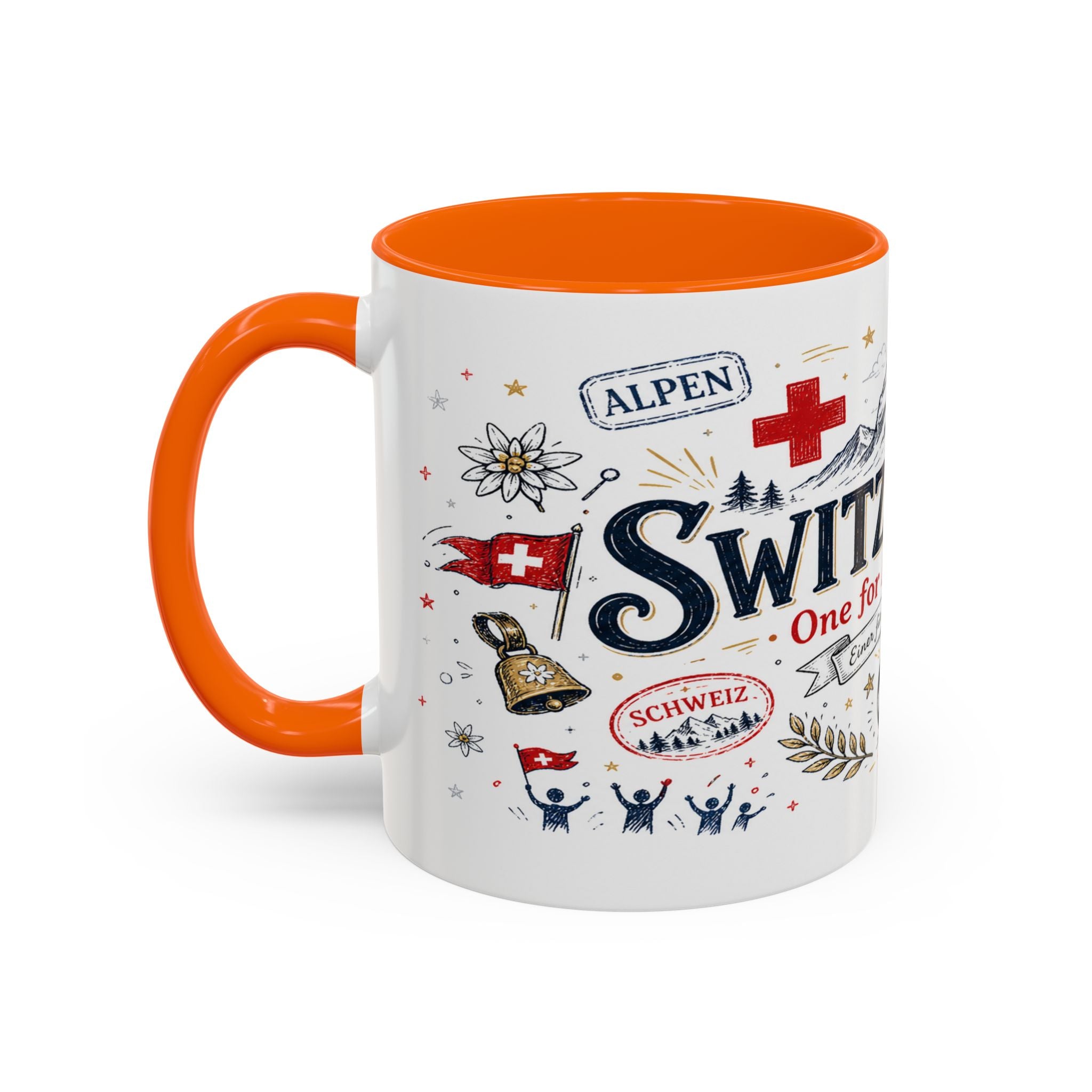 Switzerland Coffee Mug | World Cup Soccer Fan Gift | Accent Color Ceramic 11oz 15oz