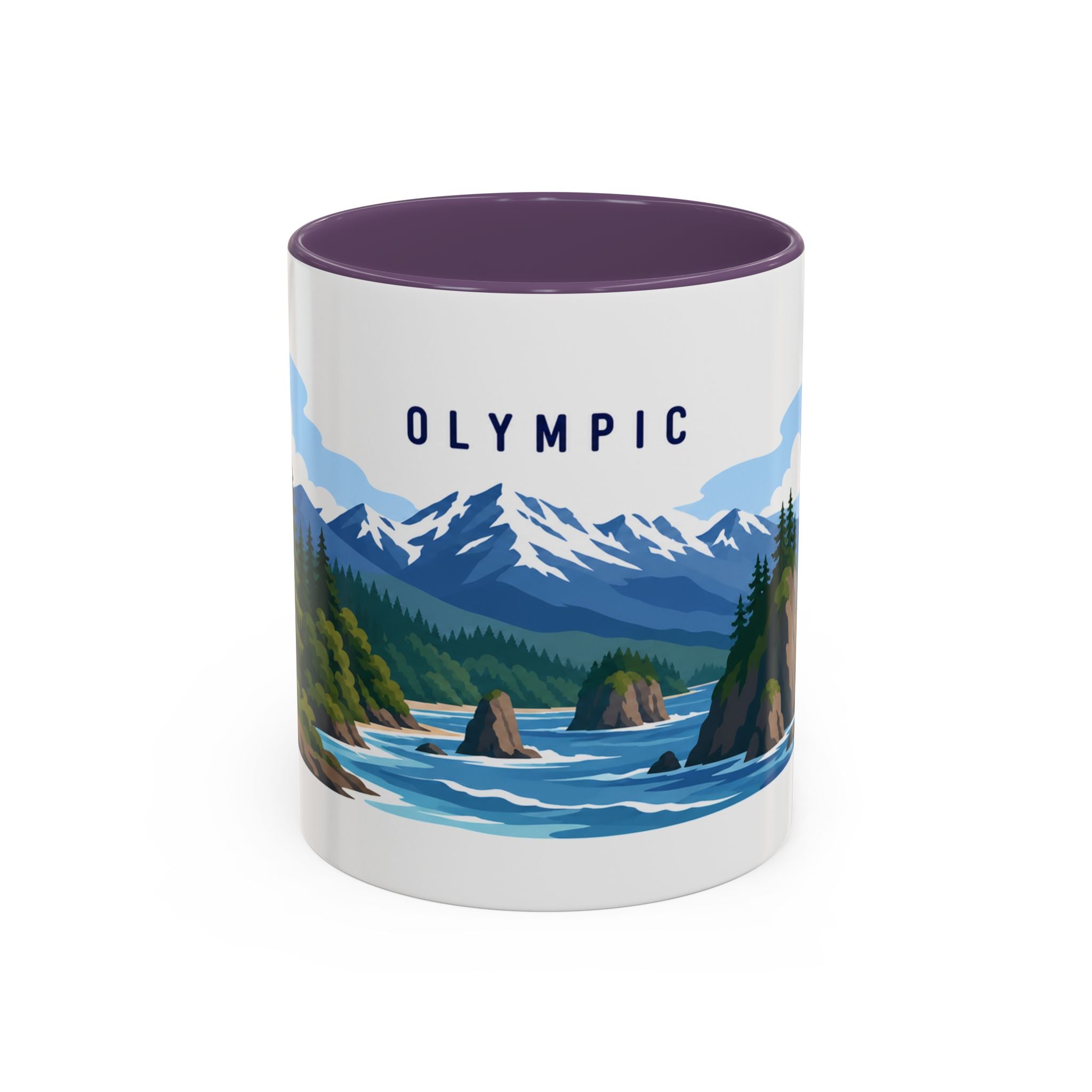 Olympic National Park Coffee Mug | Solid Color Block Park Souvenir | 11oz 15oz Accent Mug