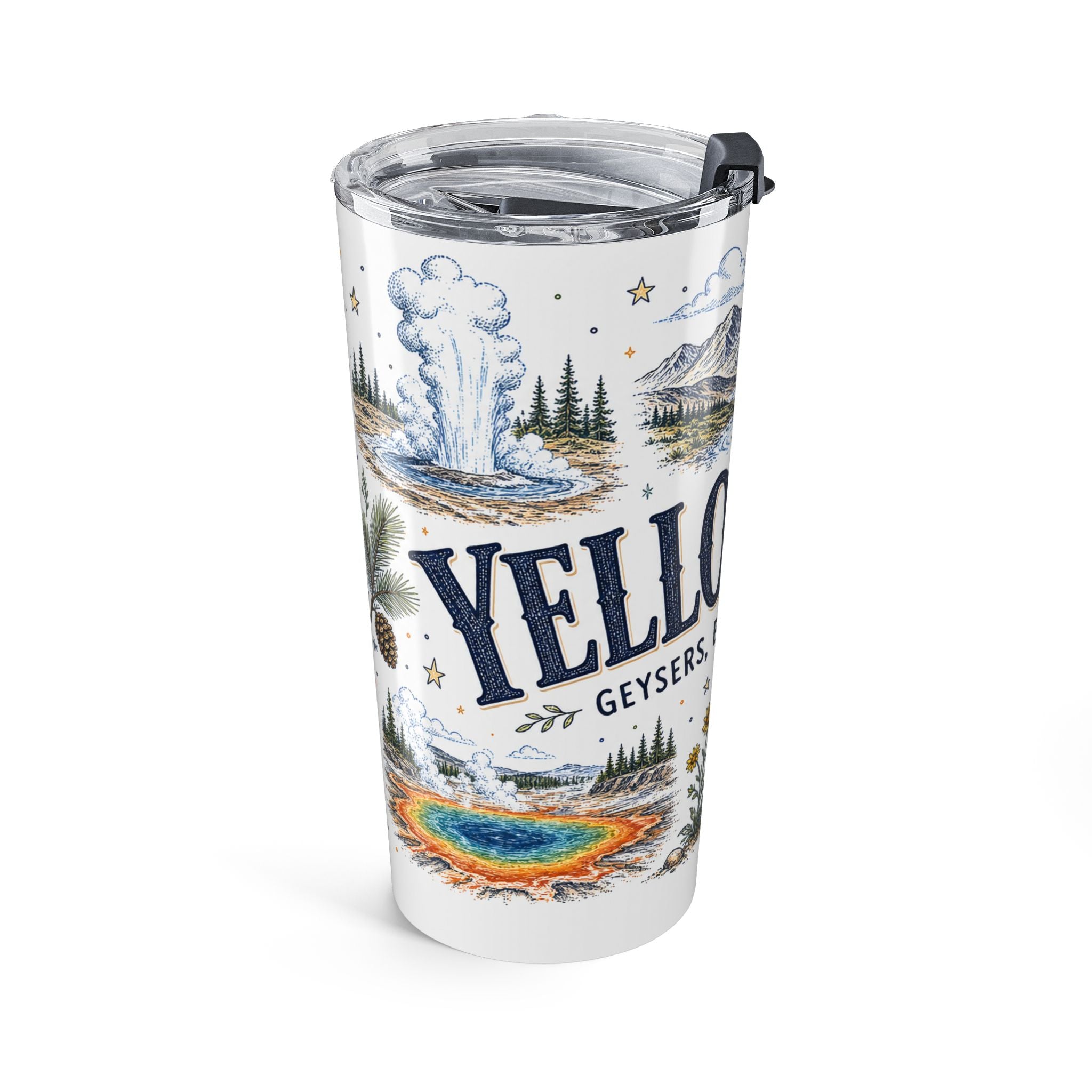 Yellowstone National Park 20oz Tumbler | Hiking Camping Nature Gift | Insulated Stainless Steel Travel Cup