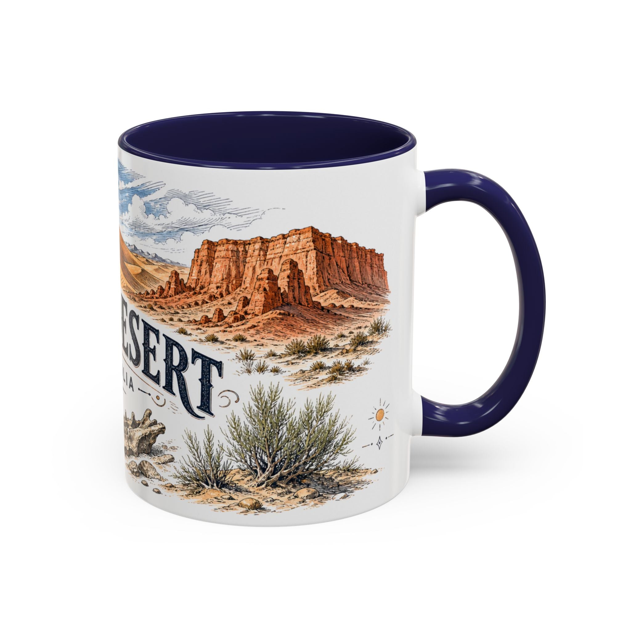 Gobi Desert Mug, Mongolia Travel Souvenir, Bucket List Gift, Accent Ceramic Coffee Mug 11oz 15oz